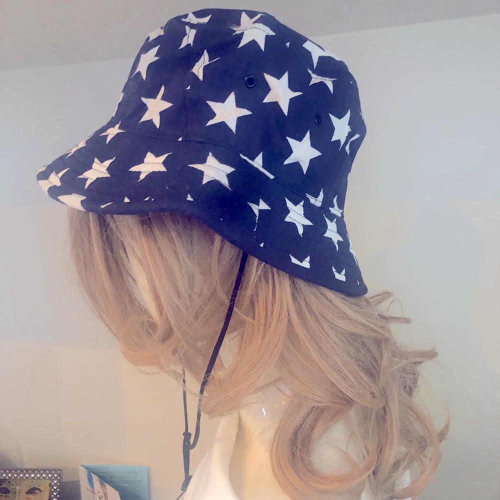 Cotton twill bucket hat flag print